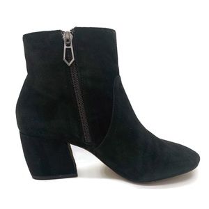 Botkier Allie Black Leather Suede Ankle Booties